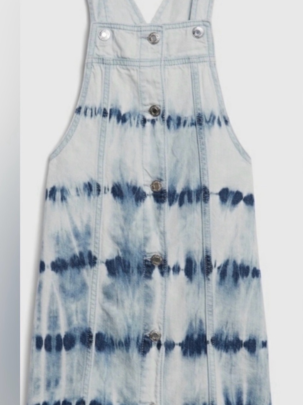 Gap Kids Tie-Dye Denim Overall Dress - Blue - Medium